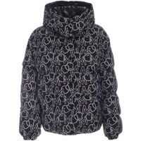 Geci de iarna Moncler Daos Down Jacket In Black Featuring All-Over Logo