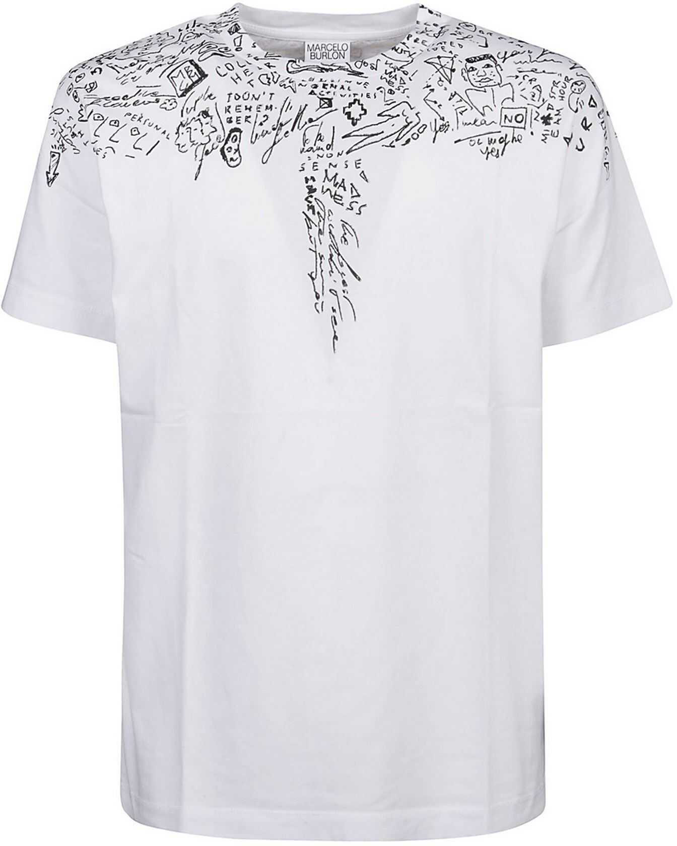 Marcelo Burlon Sketches Wings T-Shirt In White White