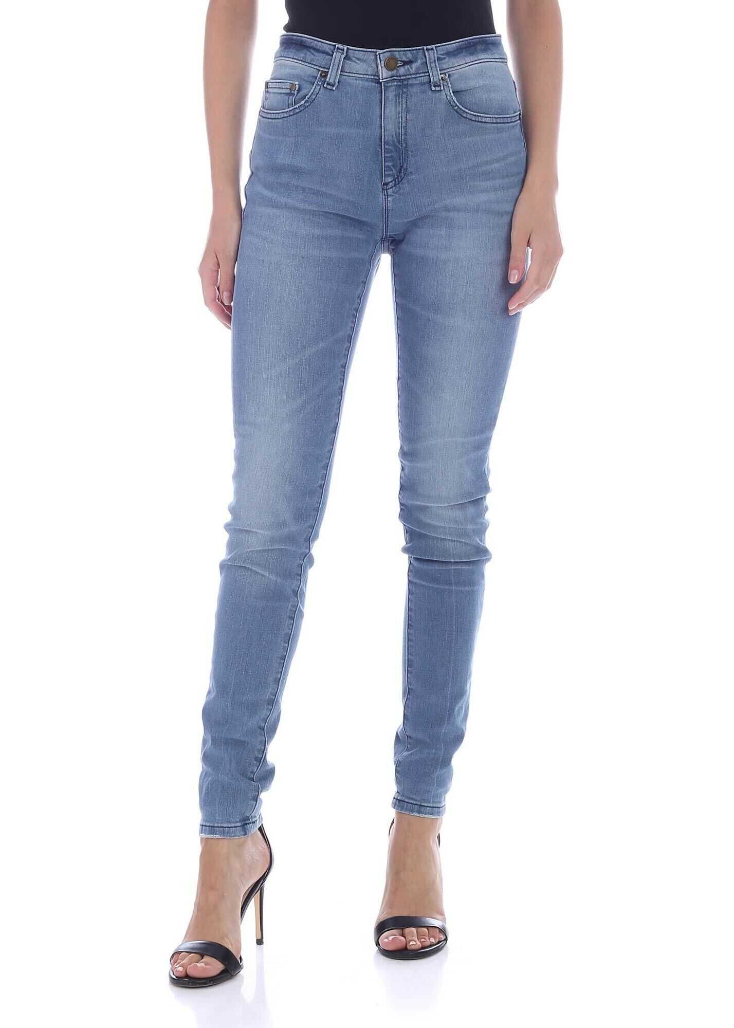 Michael Kors Selma Skinny Jeans In Light Indigo Color* Light Blue