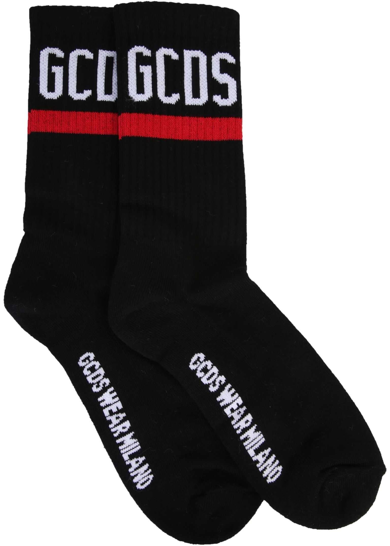 GCDS Socks With Logo BLACK