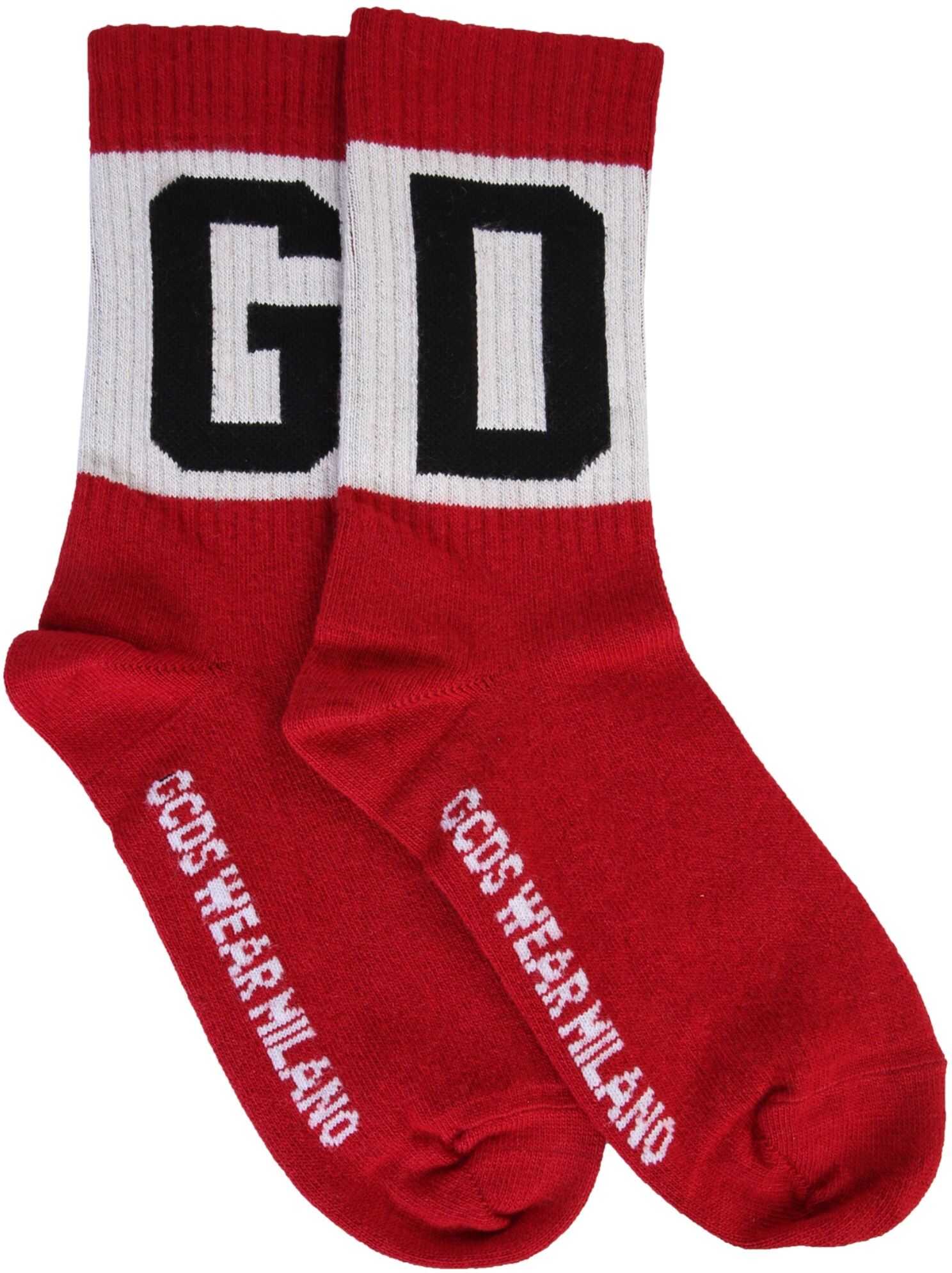 GCDS Socks With Logo RED imagine