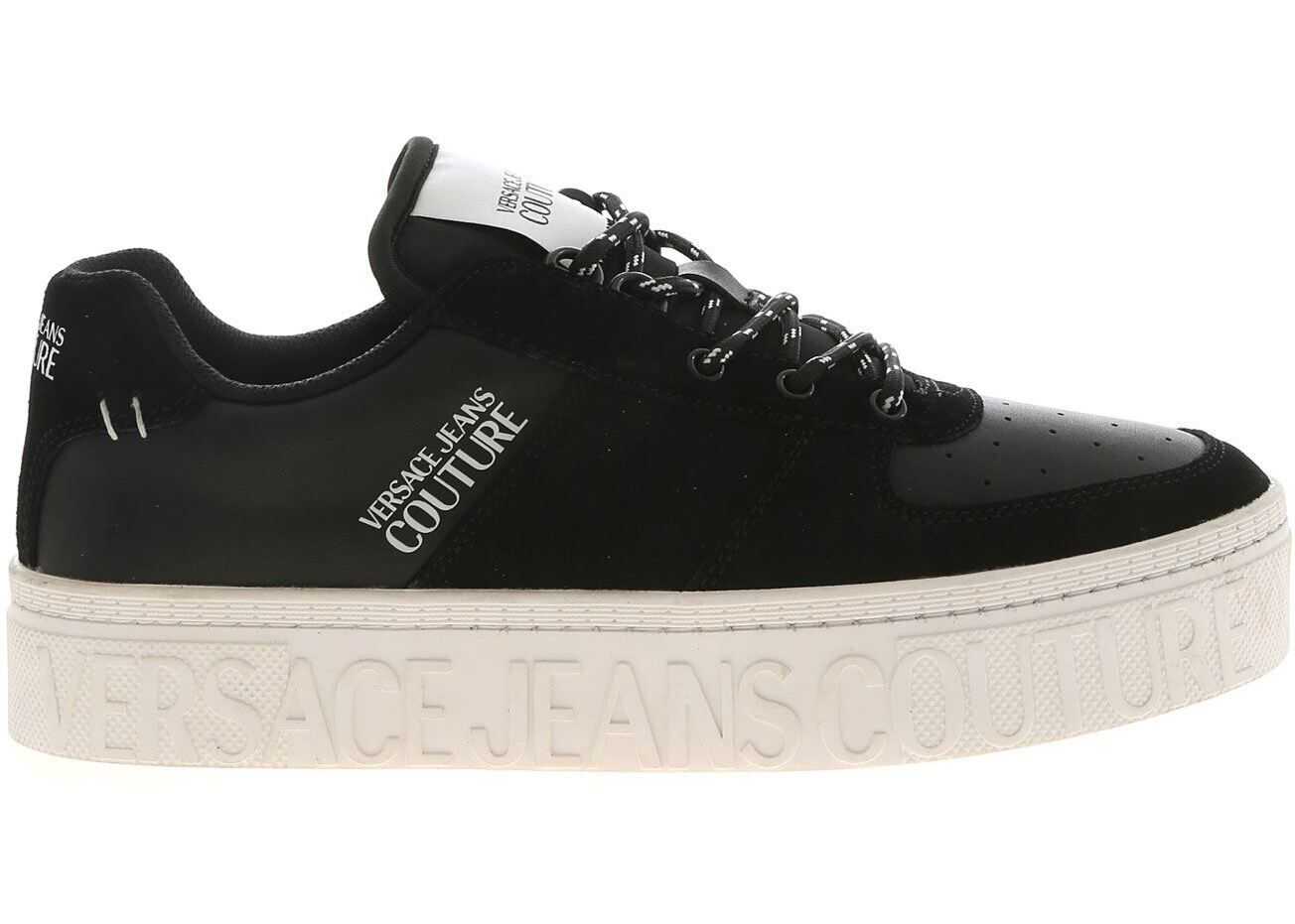 Versace Jeans Couture Logo Sneakers In Black Black