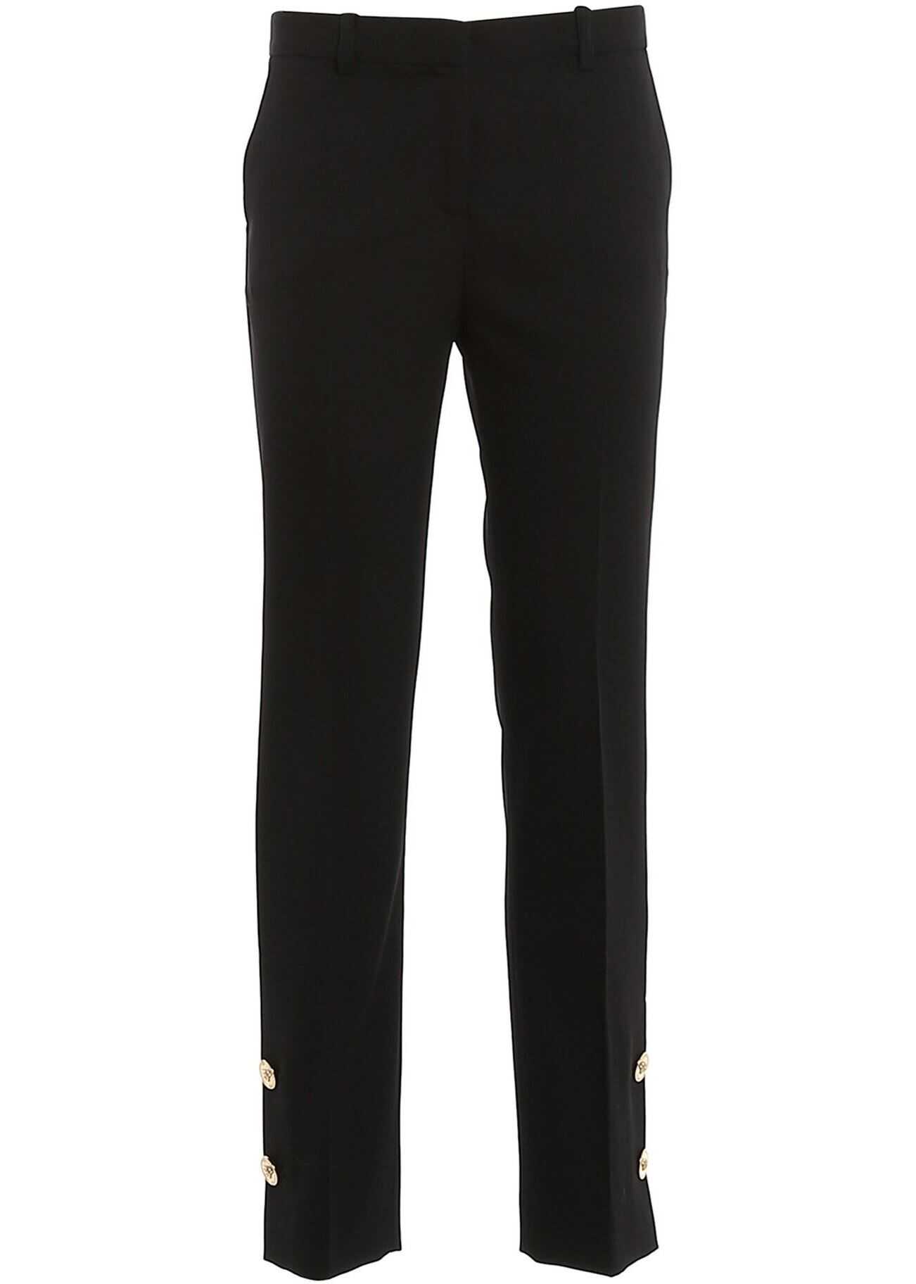 Golden Buttons Pants In Black