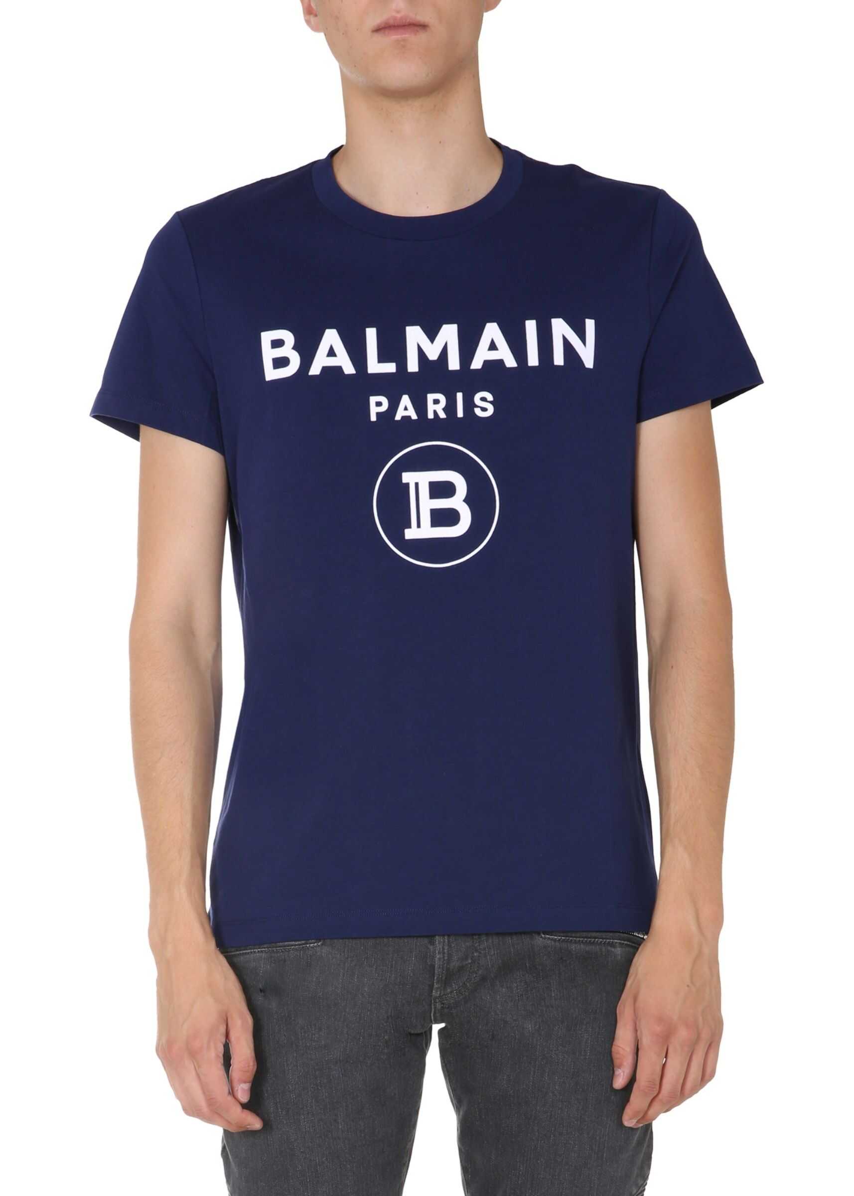 Balmain Crew Neck T-Shirt BLUE