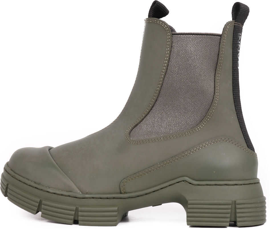 Ganni Rubber Ankle Boot Green