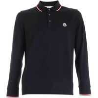 Tricouri Polo Logo Patch Long-Sleeves Polo Shirt In Blue Barbati