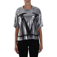 Tricouri T-Shirt V Logo Sequins Femei