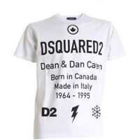 Tricouri D2 Leaf Short Sleeve T-Shirt In White Barbati