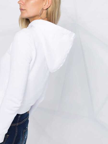 Hanorace DSQUARED2 Cropped Sweatshirt WHITE Femei (BM 7855084) 3