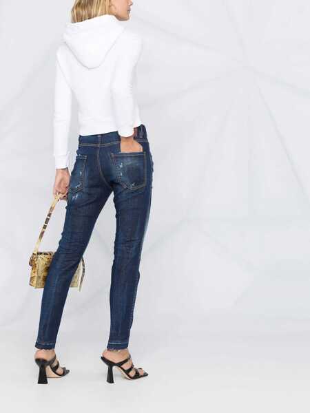 Hanorace DSQUARED2 Cropped Sweatshirt WHITE Femei (BM 7855084) 4