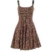 Rochii scurte Animalier Dress In Shades Of Brown And Black Femei