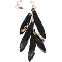 Cercei Earrings With Talisman And Feathers Femei