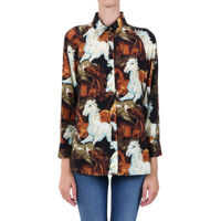 Camasi Horses Silk Shirt Femei