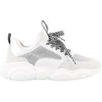 Sneakers Moschino Teddy Leather And Mesh Sneakers In White