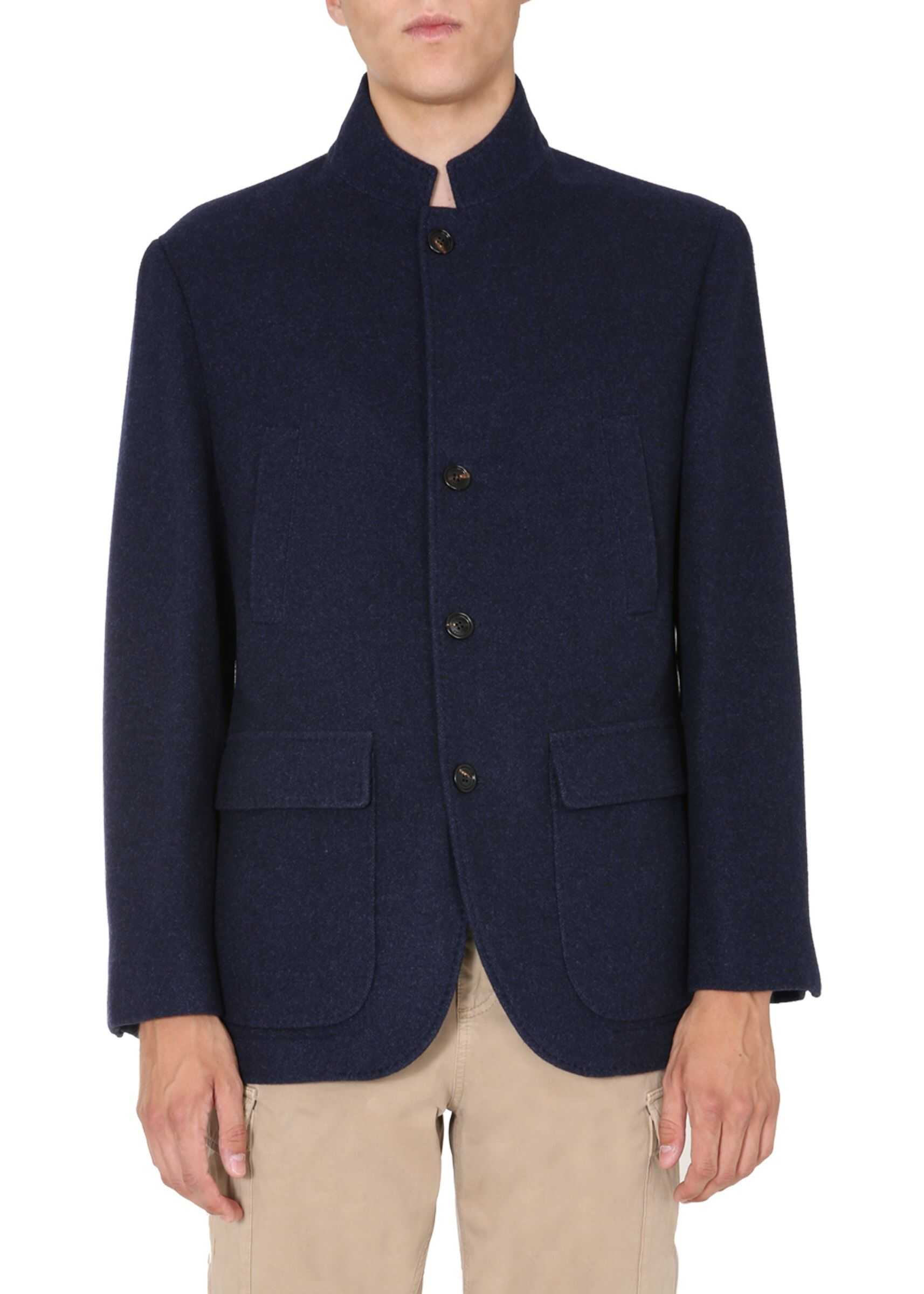 Brunello Cucinelli Single-Breasted Jacket BLUE imagine