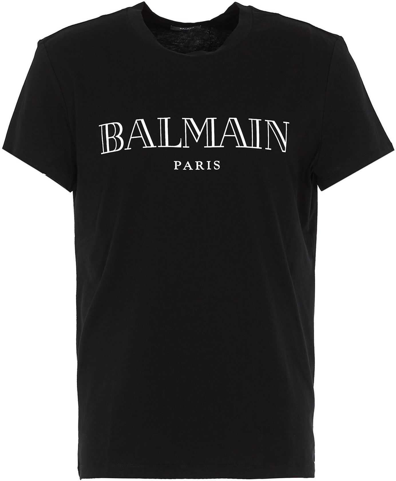 Balmain Logo Lettering T-Shirt In Black Black
