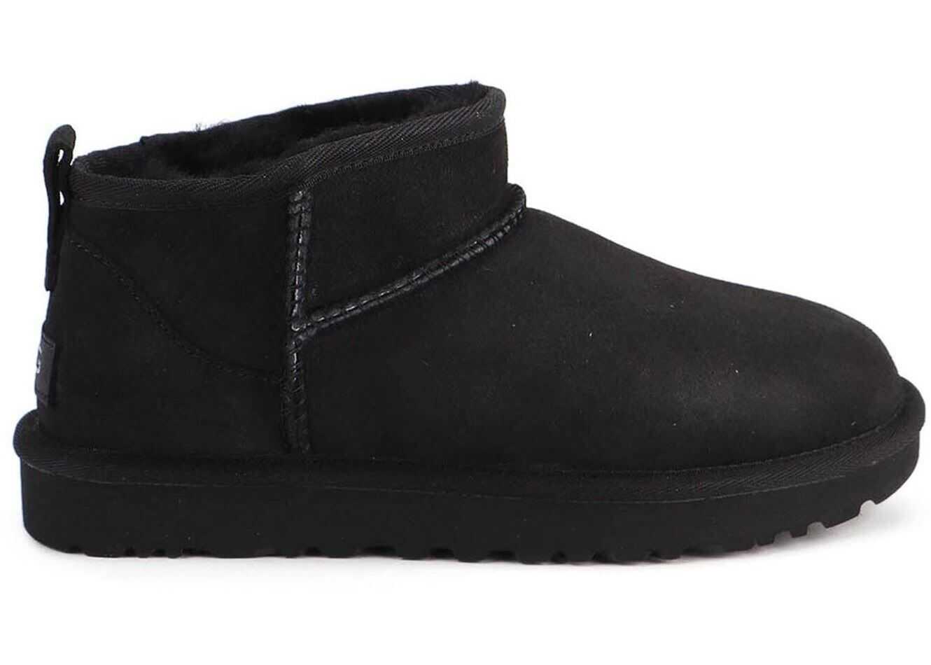 UGG Classic Ultra Mini Ankle Boots In Black Black