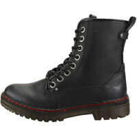 Bocanci casual Lace Up Side Zip Biker Boots In Graphite Femei