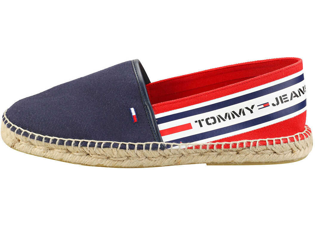 Tommy Jeans Branded Espadrille Slip On Shoes In Red White Blue* Red