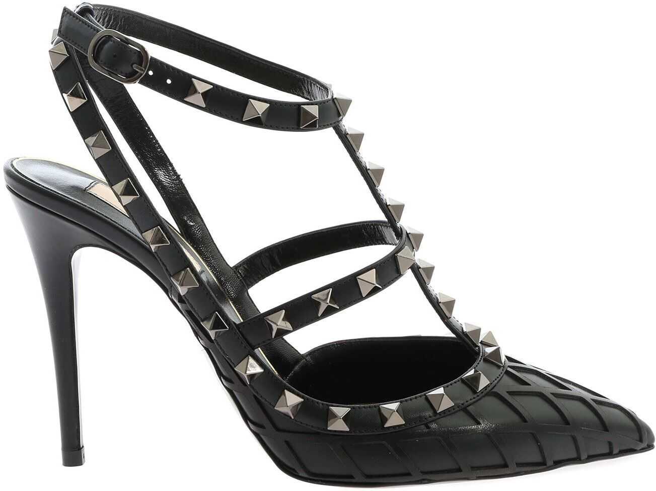 Valentino Garavani Rockstud Net Effect Pumps In Black Black