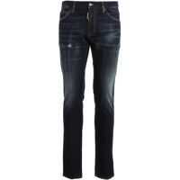 Blugi slim fit Cool Guy Blue Jeans With Logo Patch Barbati
