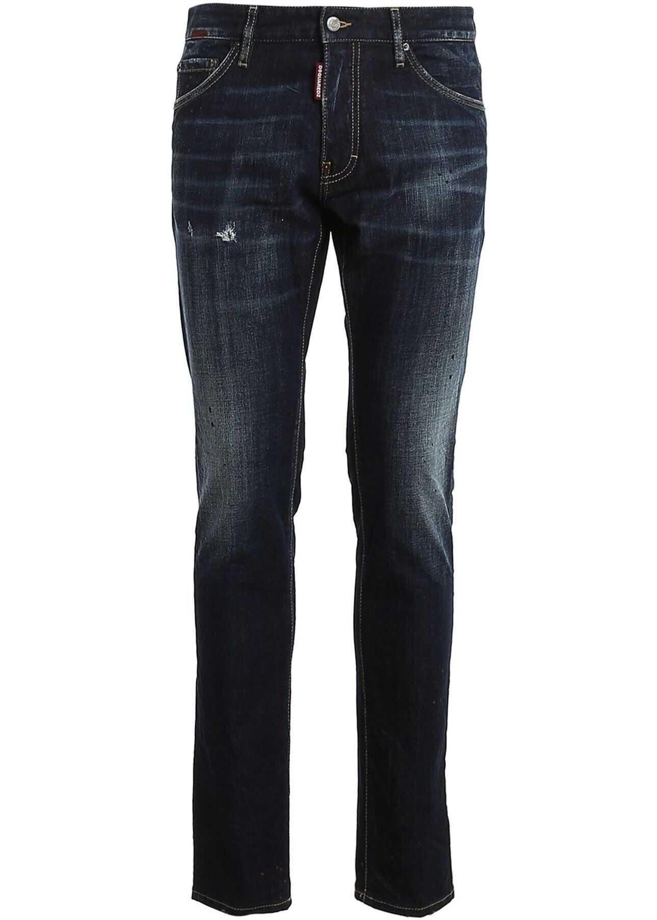 Cool Guy Blue Jeans With Logo Patch