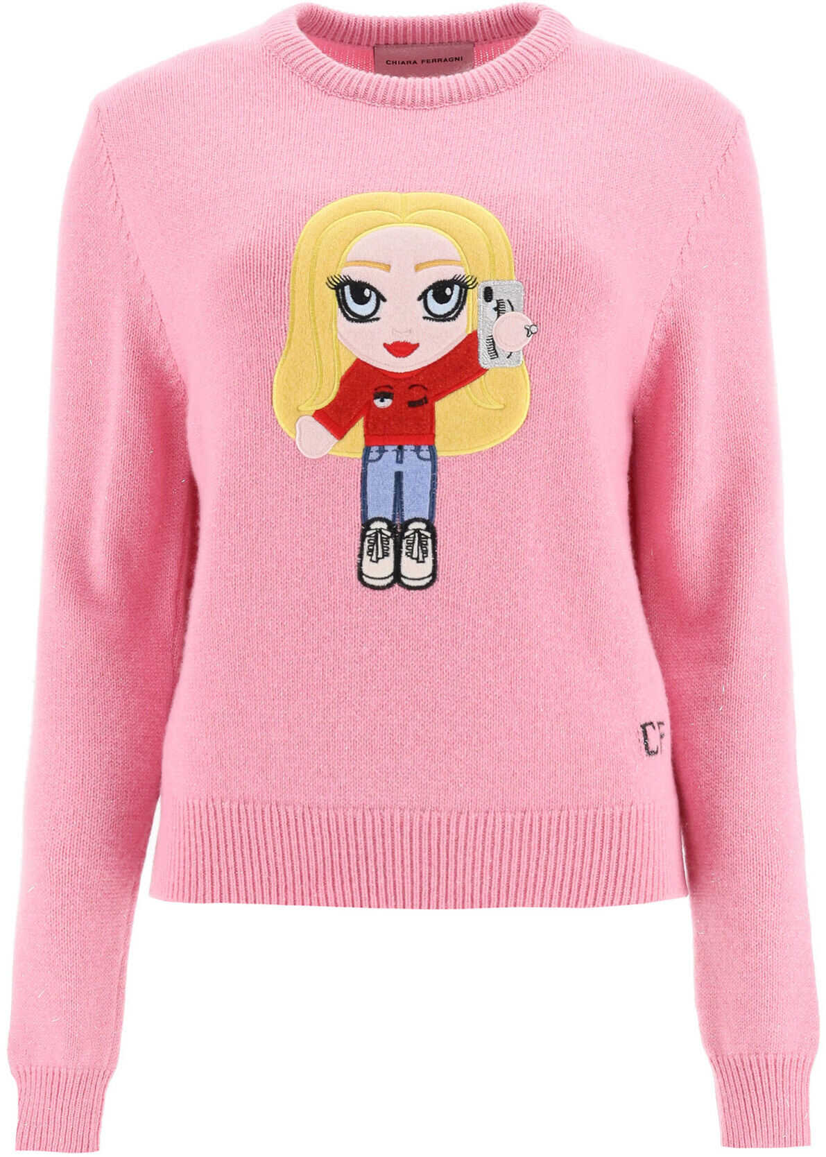 Chiara Ferragni Sweater With Cfmascotte Patch SACHET PINK