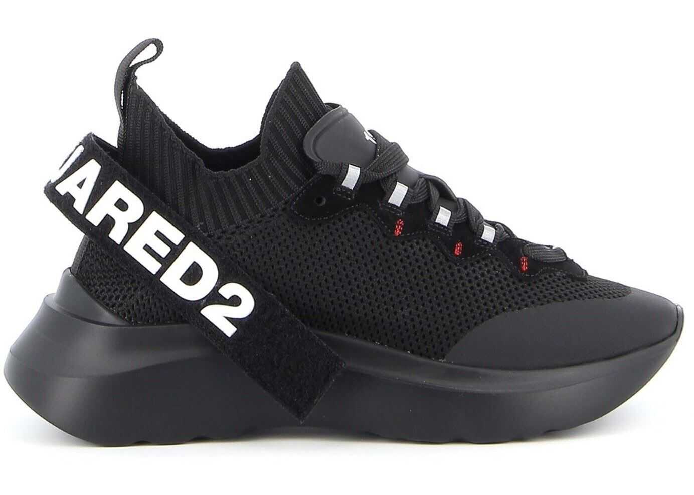 Drilled Fabric Sock Style Sneakers In Black