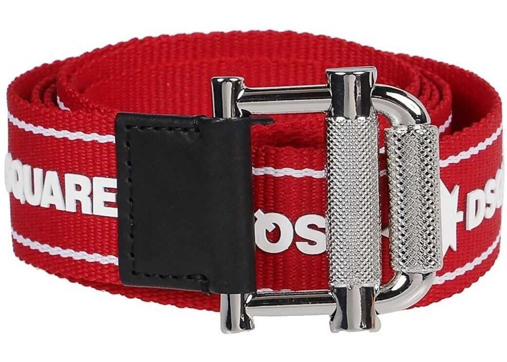 DSQUARED2 Logo Tech Fabric Belt In Red Red