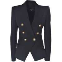 Sacouri office Jacket In Black With Embossed Buttons Femei
