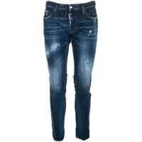 Blugi slim fit Faded Stretch Cotton Jeans In Blue Barbati