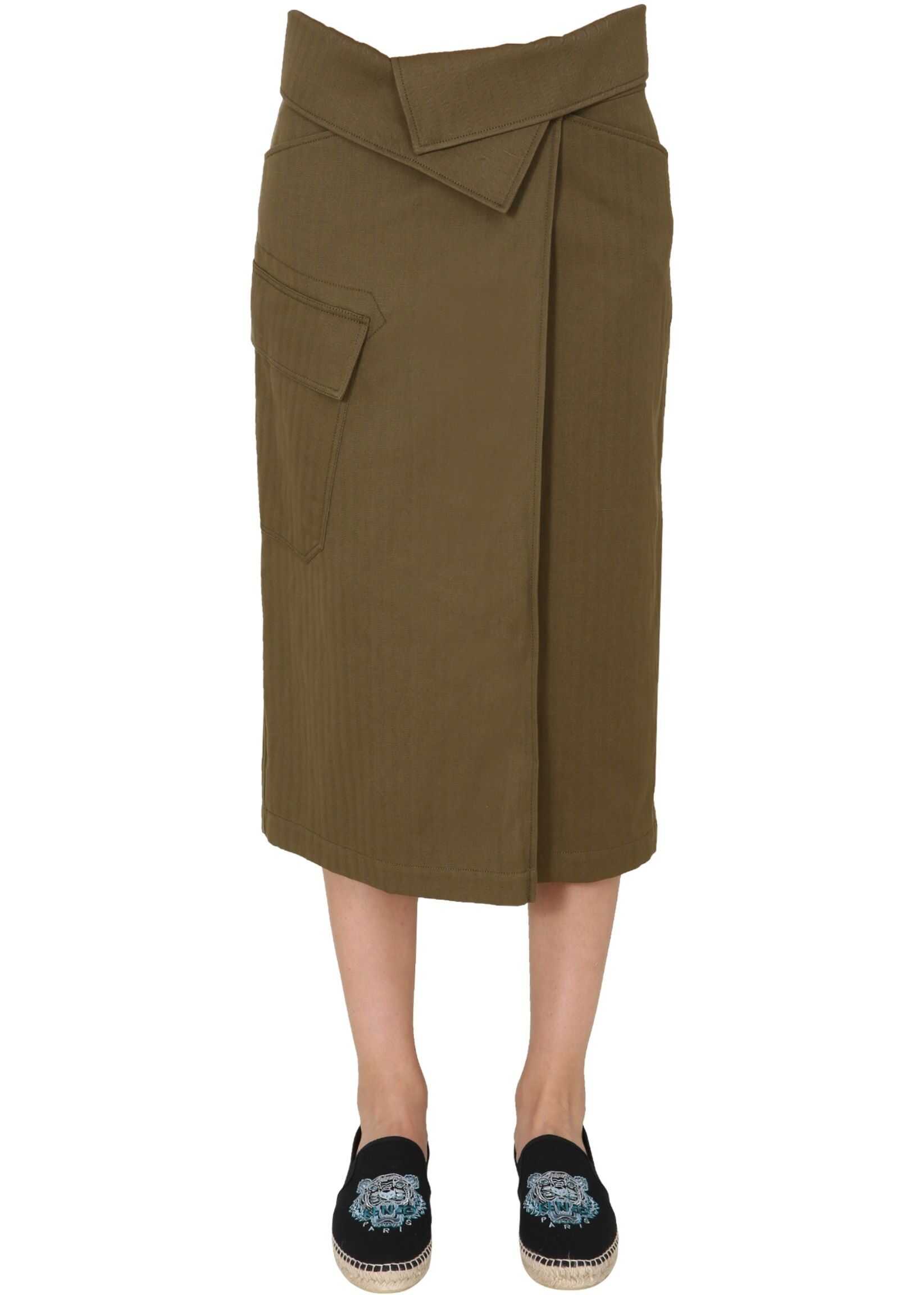 Kenzo Asymmetric Skirt BROWN