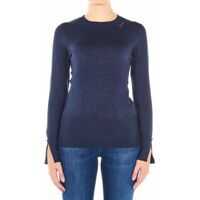 Pulovere casual Light sweater with rhinestone logo Femei