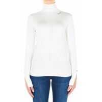 Pulovere casual Turtleneck sweater with rhinestone logo Femei