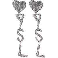 Cercei Pendant Earrings With Hearts And Logo Femei
