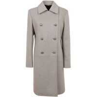Paltoane Grey Coat In Mélange Wool Femei