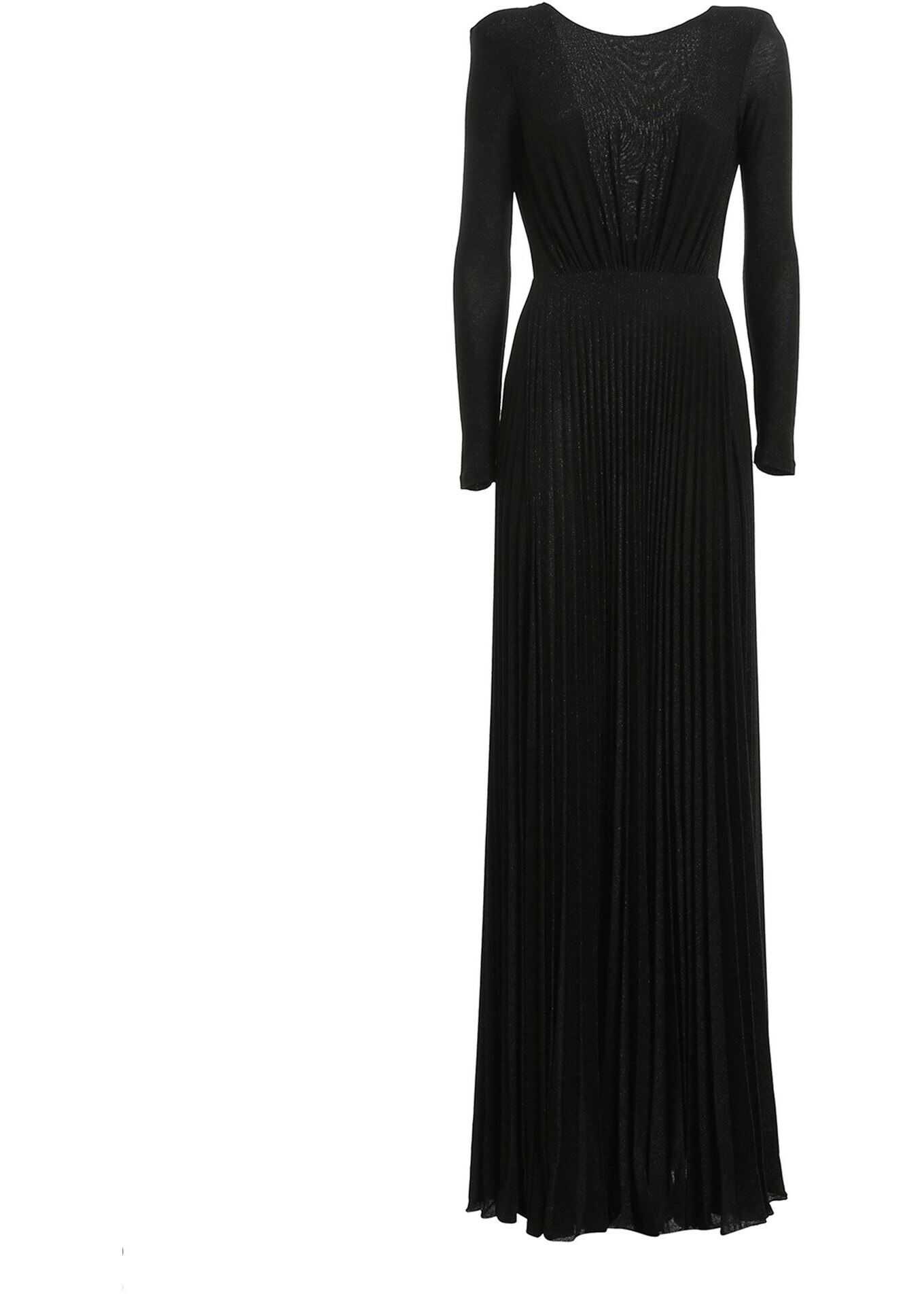 Elisabetta Franchi Chain Detail Laminated Jersey Dress Black