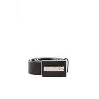 Curele Branded Buckle Belt In Black Barbati