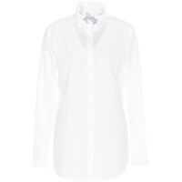 Camasi casual Ruffled Collar Shirt In White Femei