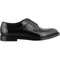 Pantofi eleganti Polished Leather Derby Shoes In Black Barbati