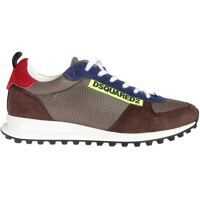 Sneakers Brown And Blue Sneakers With Logo Label Barbati
