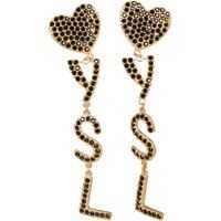 Cercei Pendant Earrings With Hearts And Logo Femei