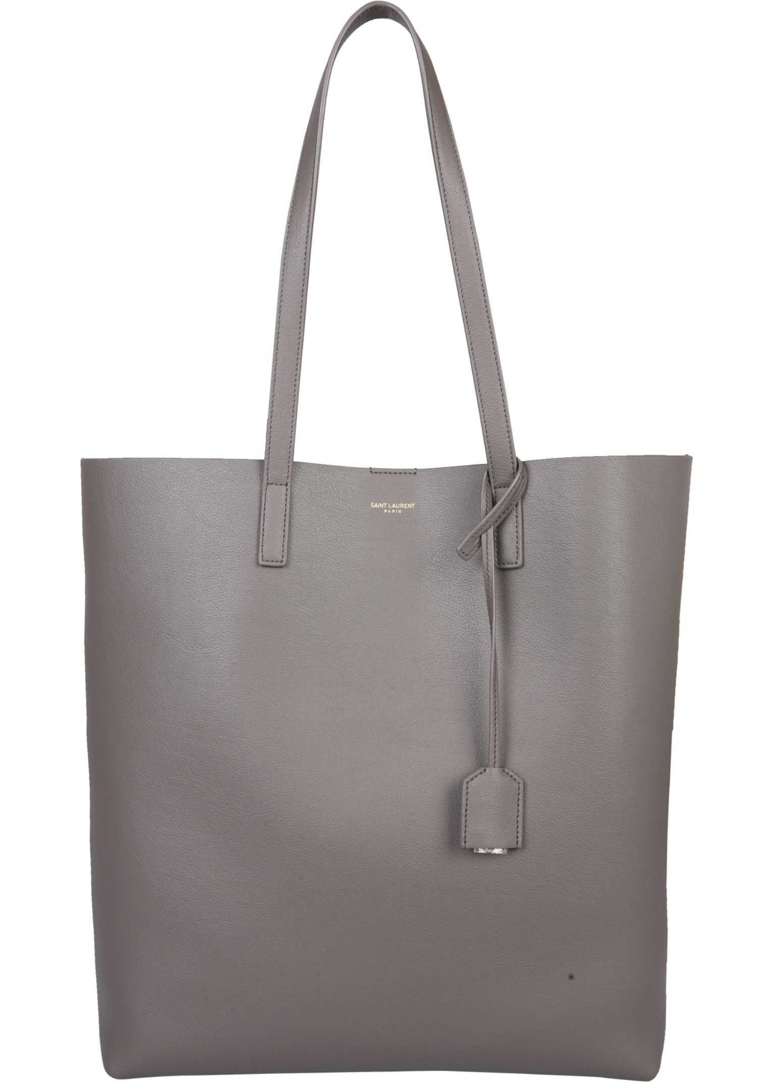 Saint Laurent Shopping Bag With Logo GREY
