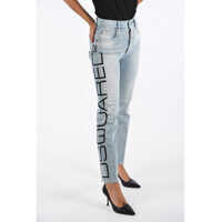 Blugi drepti Printed TIGHT CROPPED Jeans Femei