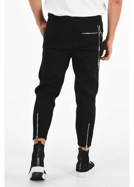 Pantaloni de trening Neil Barrett Joggers Pierced With Chain Black Barbati (BM 7890520) 2