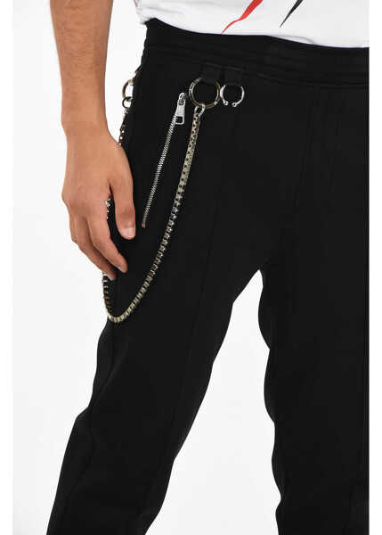 Pantaloni de trening Neil Barrett Joggers Pierced With Chain Black Barbati (BM 7890520) 4