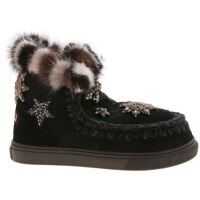 Sneakers Eskimo Star Patches And Mink Fur Sneakers In Black Femei