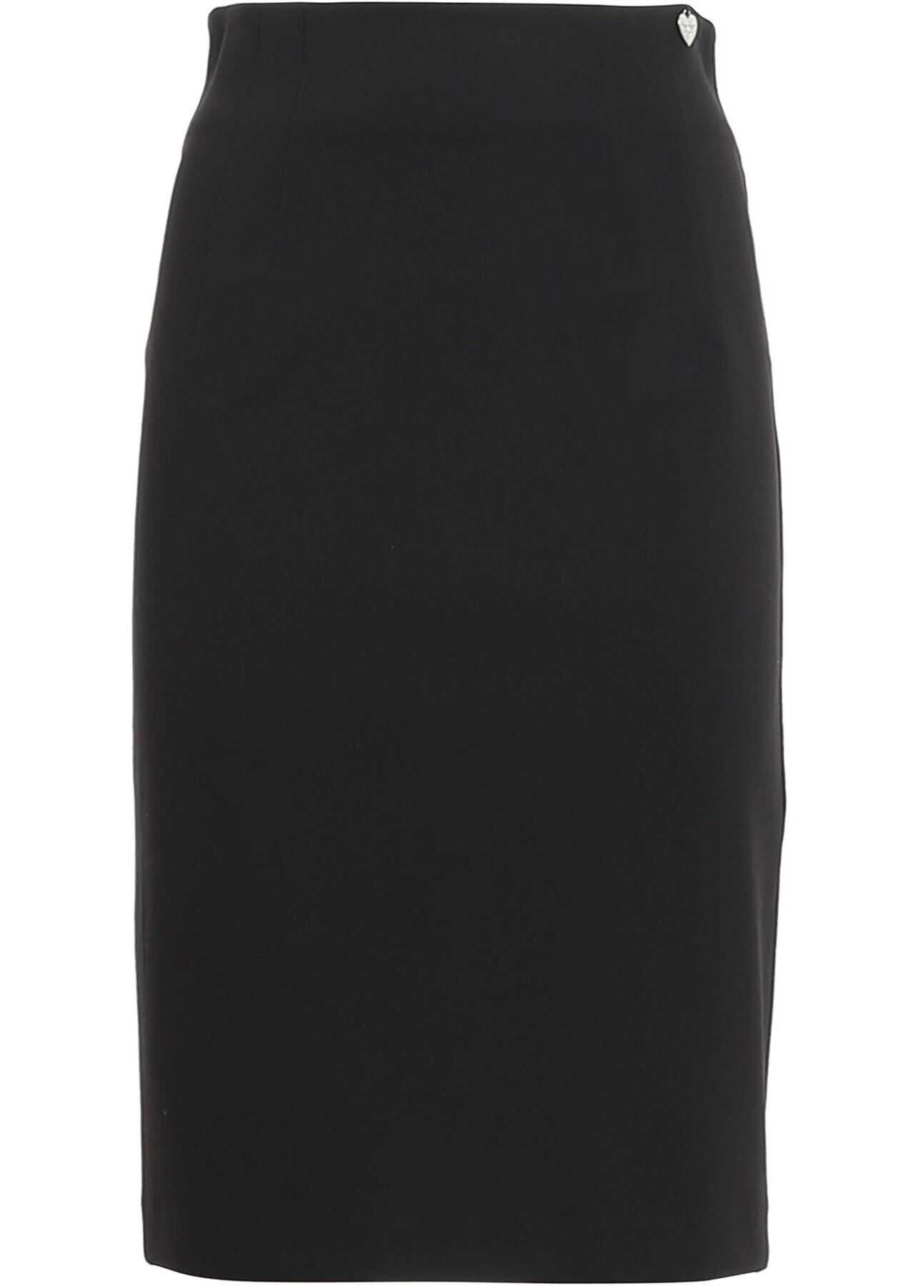 Twin-set Simona Barbieri Viscose Blend Pencil Skirt In Black Black