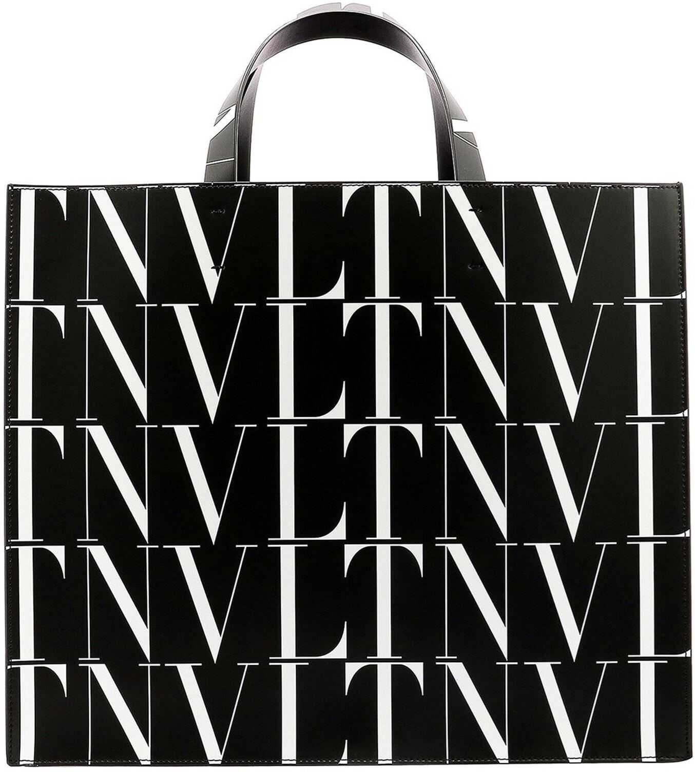 Valentino Garavani Vltn Times Leather Bag In Black Black