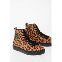 Sneakers Just Cavalli Leather Leopard-Print Sneakers